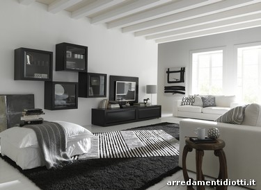Vintage living room black laquered cm 399, p 52.5, h 195